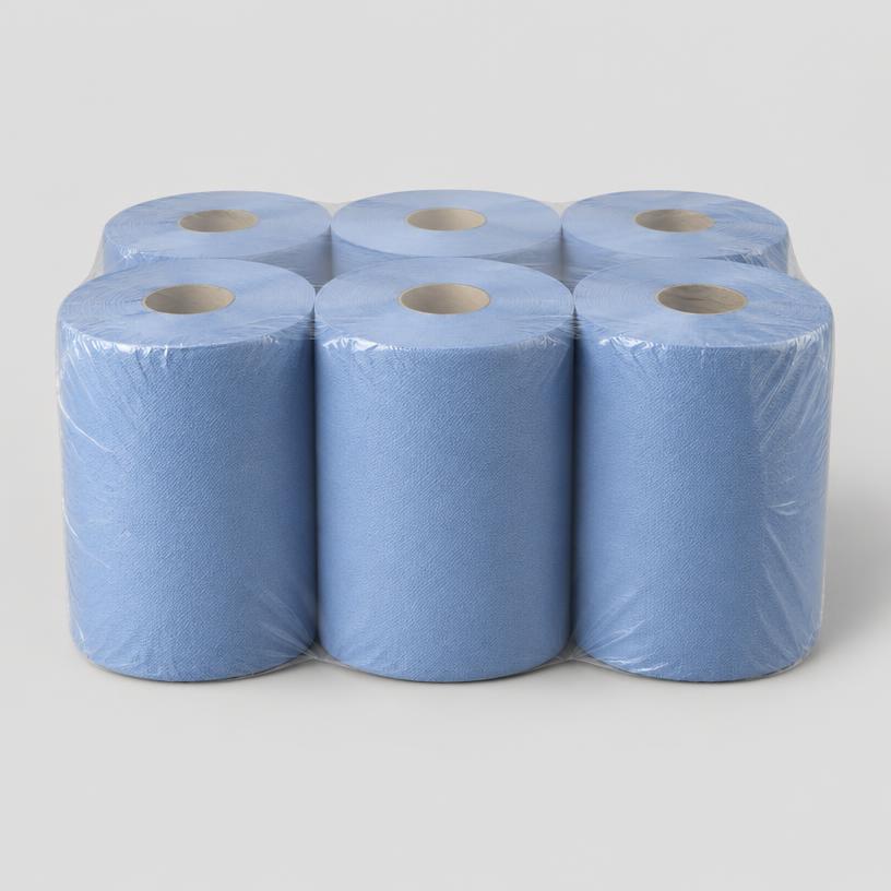 Blue centrefeed rolls