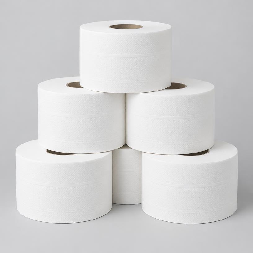 Mini-jumbo toilet rolls